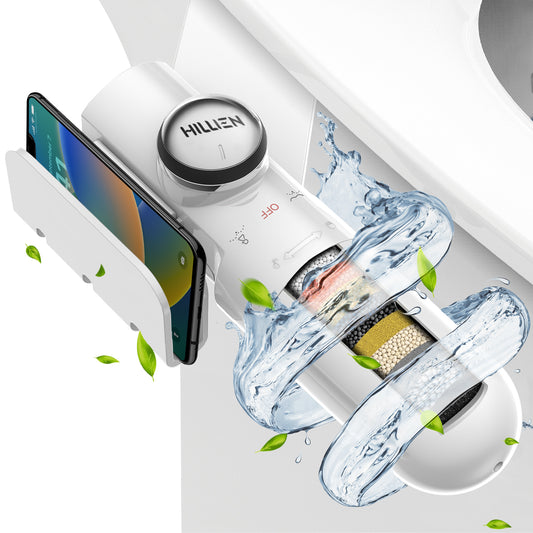 Ultra-Slim Bidet Attachment for Toilet with Filter, Chlorine-Free Fresh Water, pH balance, Non-Electric Bidet Toilet Seat Attachment with Pressure Controls, Dual Nozzles(Frontal/Rear),No Gaps No Leaks