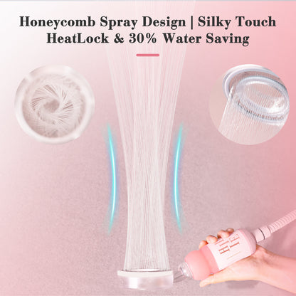 Hillien Vitamin C & Aromatherapy Skincare Spa Shower Head with Handheld, Filtered Showerhead for Hard Water - Removes Chlorine & Heavy Metals, Softer Skin & Hair Care
