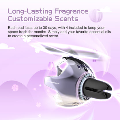 Kuromi Helicopter Car Air Freshener with 6-Color Auto Light Up & 4 Scented Pads – Light Fragrance, Decorative Auto Accessories