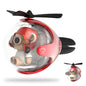 Red Bear Helicopter Car Air Freshener with 6-Color Auto Light Up & 4 Scented Pads – Light Fragrance, Decorative Auto Accessories
