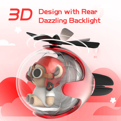 Astronaut Design Car Air Freshener with 6-Color Auto Light Up & 4 Scented Pads – Light Fragrance, Decorative Auto Accessories