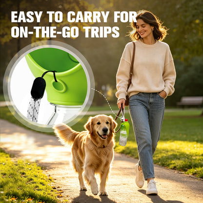 Portable Dog Water Bottle Attachment, Foldable Dog Water Bowl for Walks | Silicone Dog Drink Dispenser, Fits Opening 26mm+ Water Bottle, Ideal For Daily Hiking & Travel, Quick Rinse & Easy Setup