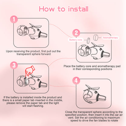 Hello Kitty Helicopter Car Air Freshener with 6-Color Auto Light Up & 4 Scented Pads – Light Fragrance, Decorative Auto Accessories