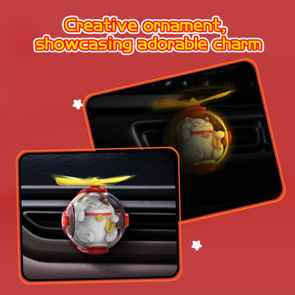 Yellow Duck Christmas Car Air Freshener with 6-Color Auto Light Up & 4 Scented Replacements Tablets – Light Scent, Decorative Auto Accessories
