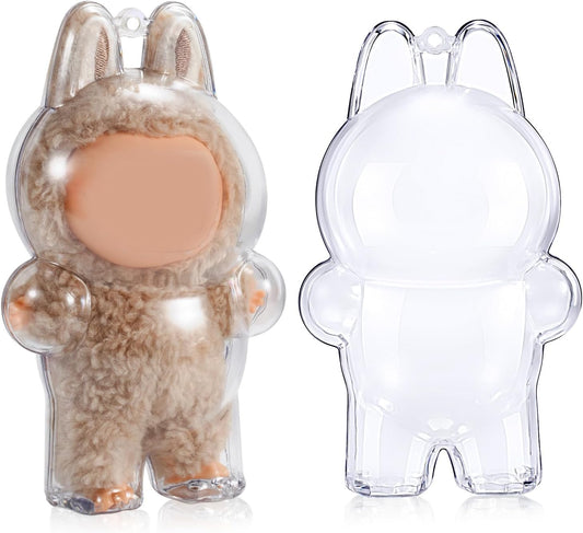 Polycarbonate Protective Case Compatible with LABUBU Exciting Macaron Series - Crystal Clear Display Box for The Monsters Figures - Dustproof & Scratch-Resistant Showcase (Doll Not Included)