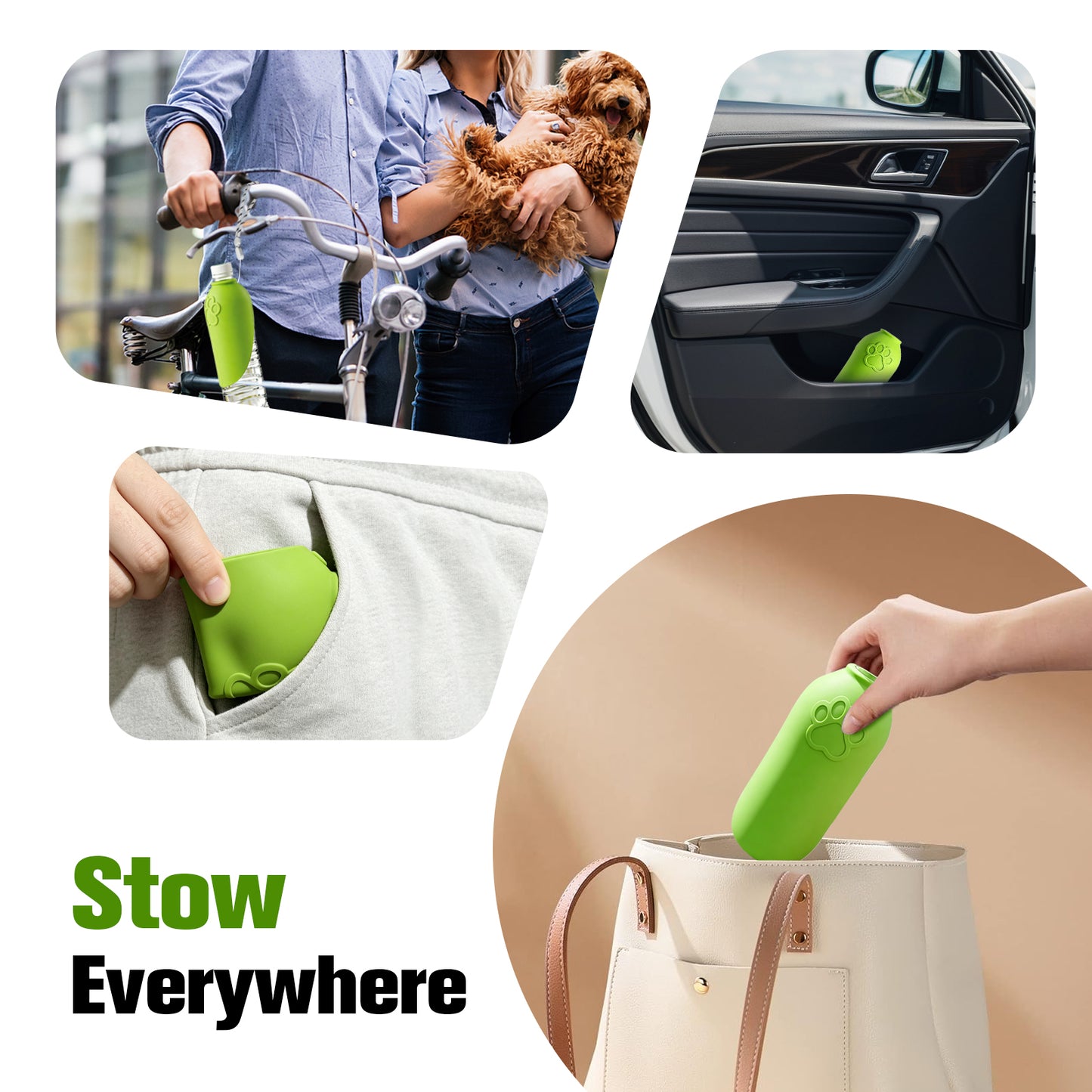 Portable Dog Water Bottle Attachment, Foldable Dog Water Bowl for Walks | Silicone Dog Drink Dispenser, Fits Opening 26mm+ Water Bottle, Ideal For Daily Hiking & Travel, Quick Rinse & Easy Setup