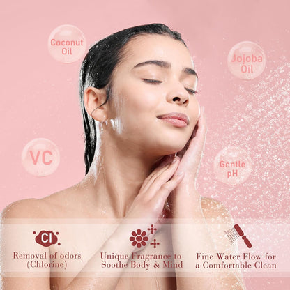 Hillien Vitamin C & Aromatherapy Skincare Spa Shower Head with Handheld, Filtered Showerhead for Hard Water - Removes Chlorine & Heavy Metals, Softer Skin & Hair Care